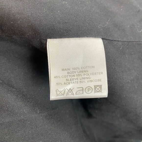 Reiss Double Breasted Trench Coat Classic Preppy Navy Mid-length Cotton Jacket L - Picture 15 of 16